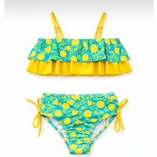 Limon Desenli Kız Çocuk Bikini Takımı
