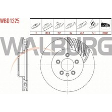 Otoco Volkswagen Touareg Fren Diski Sol Ön Havalı 5 Bjn 359,80X36X85X68,7 7P6615302B