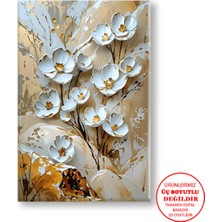 Harikabirev Kanvas-Duvar-Salon Tablosu Yağlı Boya Efektli Umut Çiçeği-04 |tekli Dikey Çerçevesiz Tablo