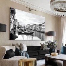 Harikabirev Hari?kabi?rev|beyaz-Si?yah Venedi?k Manzara Tablosu|tekli? Çerçevesi?z Yatay Kanvas Tablo