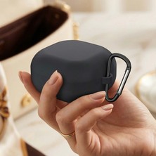 Caseonn Samsung Galaxy Buds 4 Pro Kılıf V2 Askı Aparatlı Mat Silikon Siyah