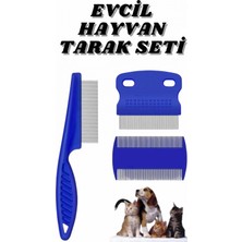 Pileli Store Evcil Hayvan Bit Tarağı Seti Paslanmaz Çelik Bıçaklı 4'lü Set
