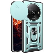 Alvera A3 4g Kılıf Pars Lens Yüzüklü - Yeşil