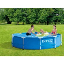 Depomiks 28200 Intex Prefabrik Aile Havuzu 305X76 cm - Kurulumu Kolay Geçmeli Bahçe Havuzu