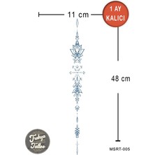 Trakya Tattoo 1 Ay Kalıcı Lotus ve Sembol Geçici Dövme Siyah Renk 11x48 cm
