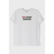Nuugg Rage Against Ignorance Beyaz Tişört