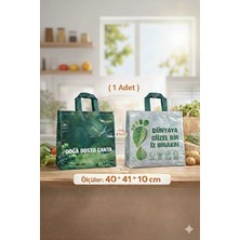 Magic Saver Bag Körüklü Doğa Dostu Yeşil Alışveriş Poşeti 40X41X10CM Büyük Tek Ebat