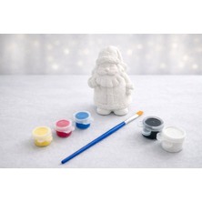 En Art Noel Baba Biblo Boyama Seti – 5 Renk Akrilik Boya ve Fırça Dahil | Yılbaşı Hediye, Dıy Hobi Seti (8-10 Cm)