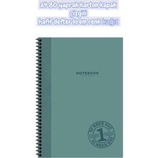 A4 80 Yaprak Karton Kapak Çizgili Hafif Defter Krem Renk Kağıt Çok Renkli Tek Ebat Büyük Boy Spiralli Çizgili Konsept Defterler Karton A4 80 Yaprak