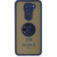 Alvera Note 9 Kılıf Montreal Yüzüklü Kapak - Lacivert