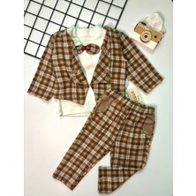 Cacobebiş Erkek Bebek Papyonlu Blazer Ceket Pantolon Body 3'lü Takım