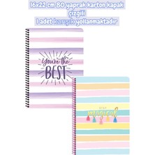 16X22 cm 80 Yaprak Karton Kapak Çizgili 1 Adet Karışık Yollanmaktadır Çok Renkli Tek Ebat Orta Boy Spiralli Çizgili Konsept Defterler Karton A5 80 Yaprak
