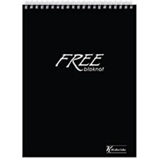 Keskin Color A5 (14X20 Cm) 80 Yaprak Çizgisiz Plastik Kapak Telli Üstten Açılır Defter Siyah Tek Ebat Orta Boy Spiralli Çizgisiz Not Defteri Yumuşak A5 80 Yaprak