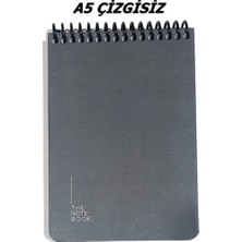 Keskin Color 14X20 cm A5 Çizgisiz 96 Yaprak Telli Sert Karton Kapak Defter The Notebook Gri Tek Ebat Orta Boy Spiralli Çizgisiz Not Defteri Sert A5 96 Yaprak