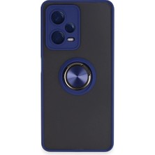 Alvera Note 12 Pro 5g Kılıf Montreal Yüzüklü Kapak - Lacivert