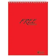 Keskin Color A5 (14X20 Cm) 80 Yaprak Çizgisiz Plastik Kapak Telli Üstten Açılır Defter Kırmızı Tek Ebat Orta Boy Spiralli Çizgisiz Not Defteri Yumuşak A5 80 Yaprak