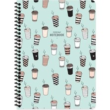 Keskin Color Çizgili 16X22 cm 80 Yaprak Karton Kapak Telli Defter 60 Gram Beyaz Sayfa Coffee Yeşil Tek Ebat Orta Boy Spiralli Çizgili Konsept Defterler Karton A5 80 Yaprak