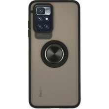 Alvera 10 2022 Kılıf Montreal Yüzüklü Kapak - Siyah