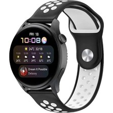 Senka Watch 20MM Spor Delikli Kordon (Saat Değildir) - Siyah-Beyaz
