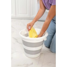 Poomy 13 Litre Katlanabilir Kova Temizlik Kovası Yer Kaplamaz Çok Amaçlı Kamp Kovası Pratik