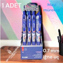 Flow Desenli Basmalı Mavi Renk Jel Mürekkepli Tükenmez Kalem 1 Adet Mavi Tek Ebat