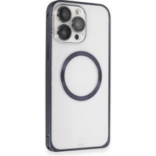 Alvera Joko 15 Pro Max Kılıf Metal Bumper Magneticsafe Kapak - Lacivert