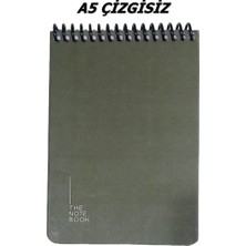 Keskin Color 14X20 cm A5 Çizgisiz 96 Yaprak Telli Sert Karton Kapak Defter The Notebook Yeşil Tek Ebat Orta Boy Spiralli Çizgisiz Not Defteri Sert A5 96 Yaprak