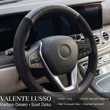 Valente Lusso Geçmeli Direksiyon Kılıfı Phantom Serisi  - Karbon & Süet Dokulu Kavrama (38-40CM Universal)