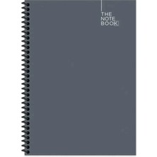 Keskin Color 20X28 cm The Notebook Çizgisiz Telli Defter 120 Sayfa Sert Karton Kapak Gri Tek Ebat Büyük Boy Spiralli Çizgisiz Not Defteri Sert A4 120 Yaprak