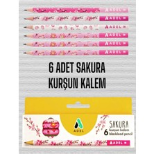 Adel 6 Adet Sakura Kurşun Kalem Çok Renkli Tek Ebat