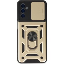 Alvera  Galaxy A04S Kılıf Pars Lens Yüzüklü  - Gold