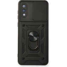 Alvera Galaxy A02 Kılıf Pars Lens Yüzüklü - Siyah