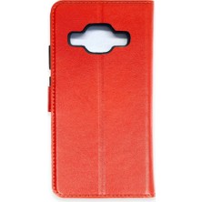 Alvera Galaxy J5 Trend S Plus Kapaklı Kılıf - Kırmızı