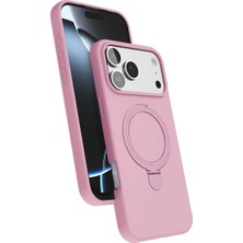 Alvera 17 Pro Regal Magsafe Standlı Kapak - Açık Pembe