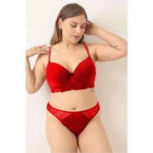 Pink Cadillac Kırmızı Siyah Büyük Beden Sütyen Takımı