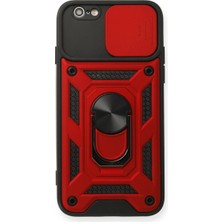 Alvera  Iphone 6 Kılıf Pars Lens Yüzüklü  - Kırmızı