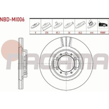 Otoco Mıtsubıshı L 200 (K7T,K6T) 2.5 D 4x4 1996-2007 Fren Diski Ön Havalı 6 Bjn 276X24X87,1X45,2 MN102186