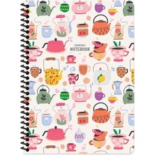 Keskin Color Çizgili 16X22 cm 80 Yaprak Karton Kapak Telli Defter 60 Gram Beyaz Sayfa Coffee Çok Renkli Tek Ebat Orta Boy Spiralli Çizgili Konsept Defterler Karton A5 80 Yaprak