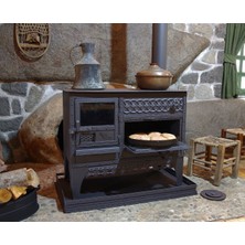 Kaan Kuzine Lüks Şömine Kuzine - Büyük Boy & El Yapımı - Odun Kömür Yakıtlı Soba