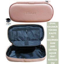 Oval Kalemlik Üstten Açılır Kaliteli Su Geçirmez Kumaş 5X10X23 cm Kalem Çantası Kalem Kutusu Pembe Tek Ebat Oval Tekstil