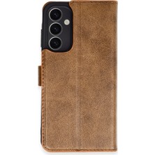 Alvera  Galaxy A25 5g Kılıf Trend S Plus Kapaklı Kılıf - Taba