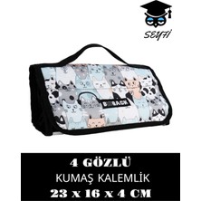 Sanatsal 4 Gözlü Kalem Çantası Dörtgen Siyah 23 x 16 x 4 cm Şeffaf Bölmeli Kalemler Dahil Değildir Beyaz Tek Ebat Hat A4 B Kömür Kalem