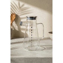 Poomy 1 Lt Metal Kapaklı Vakumlu Cam Yağdanlık Damlatmaz Sızdırmaz 1000 ml