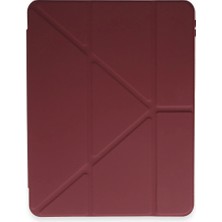 Alvera Ipad Pro 12.9 (2021) Kılıf Kalemlikli Mars Tablet Kılıfı - Mürdüm