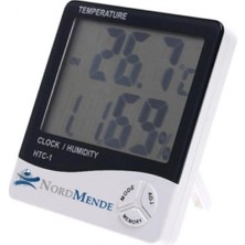 Senson Dijital Termometre Nem Ölçer Saat Alarm Özellikli LCD Ekran Iç Mekan Sıcaklık Göstergesi