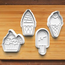 Hobist Dondurma 4'lü Set D001 Kurabiye ve Şeker Hamuru Kalıbı