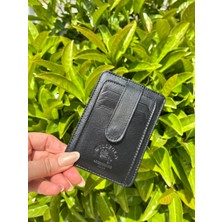 Shiny Ever Erkek Siyah Hakiki Deri Kartlık Cüzdan