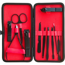 Senson 13 Parça Çantalı Manikür Pedikür Seti El Ayak Tırnak Bakım Seti Cımbız Makas Siyah Nokta Temizleme Batık Tırnak Engelleme Aparatı