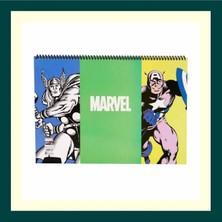 Keskin Color 25X35 cm 15 Yaprak Resim Defteri Üstten Açılmalı Perfore Kopartılabilir Sayfalar Marvel Yeşil Tek Ebat Orta Boy Spiralli Çizgisiz Resim Defterleri Karton A3 16 Yaprak