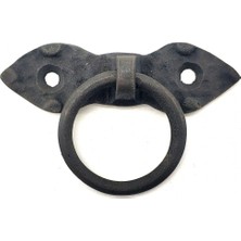 Senson Antika Tarz Dekoratif Pirinç Yaprak Mobilya Kulbu, Kapı Kilit Halkası - 80 Mm, Oksit